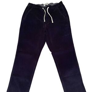Wellen elastic waist corduroy mens pants Navy Large